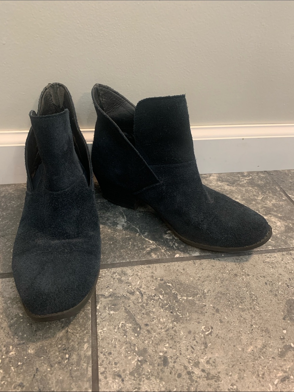 Ruff Hewn Navy Suede Ankle Booties